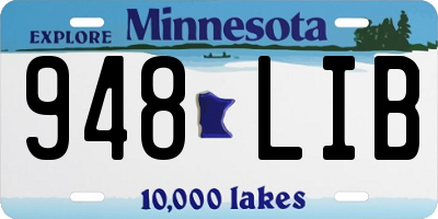 MN license plate 948LIB