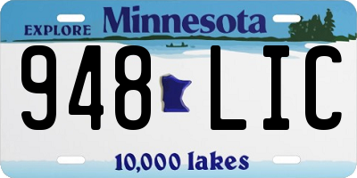 MN license plate 948LIC