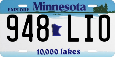 MN license plate 948LIO