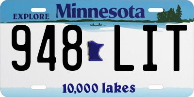 MN license plate 948LIT