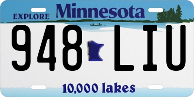 MN license plate 948LIU