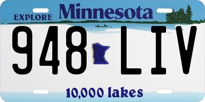 MN license plate 948LIV