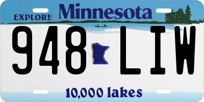 MN license plate 948LIW