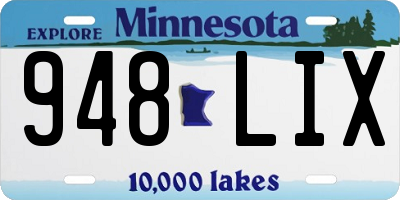 MN license plate 948LIX
