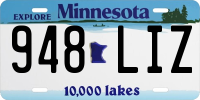 MN license plate 948LIZ