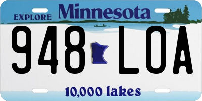 MN license plate 948LOA