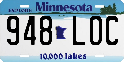 MN license plate 948LOC