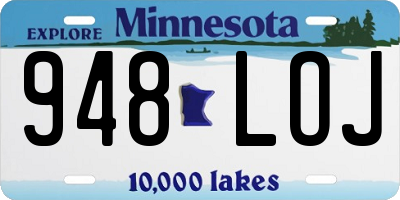 MN license plate 948LOJ