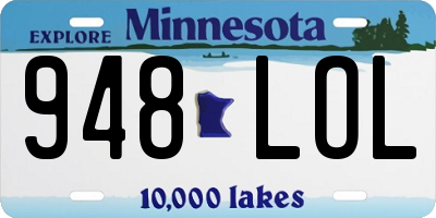 MN license plate 948LOL