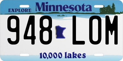 MN license plate 948LOM