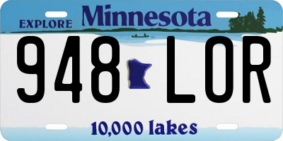 MN license plate 948LOR