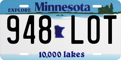 MN license plate 948LOT