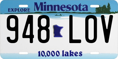 MN license plate 948LOV
