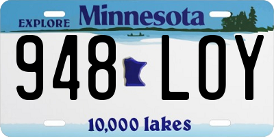 MN license plate 948LOY