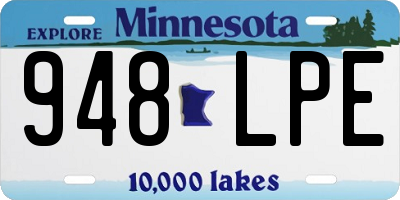 MN license plate 948LPE