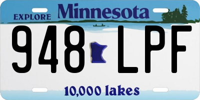 MN license plate 948LPF