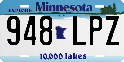 MN license plate 948LPZ