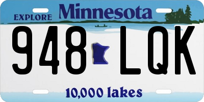 MN license plate 948LQK