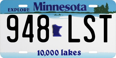 MN license plate 948LST