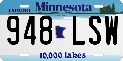 MN license plate 948LSW