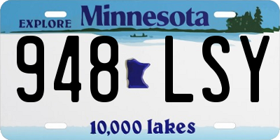 MN license plate 948LSY