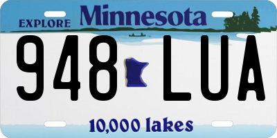 MN license plate 948LUA