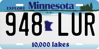 MN license plate 948LUR
