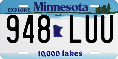 MN license plate 948LUU
