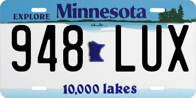 MN license plate 948LUX