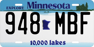 MN license plate 948MBF