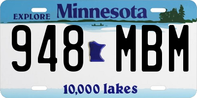 MN license plate 948MBM