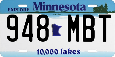MN license plate 948MBT