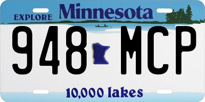 MN license plate 948MCP