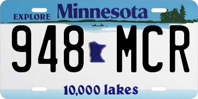 MN license plate 948MCR