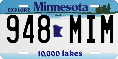 MN license plate 948MIM