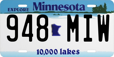 MN license plate 948MIW