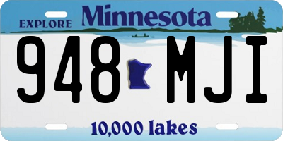 MN license plate 948MJI