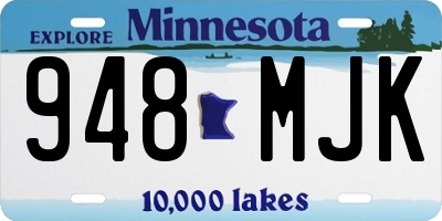 MN license plate 948MJK