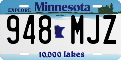 MN license plate 948MJZ