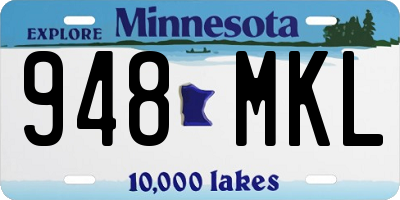 MN license plate 948MKL