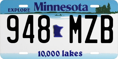 MN license plate 948MZB