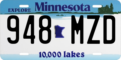 MN license plate 948MZD