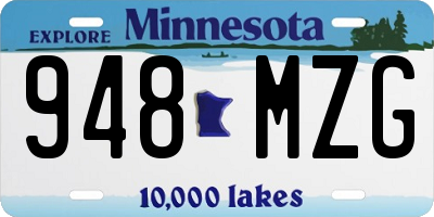MN license plate 948MZG