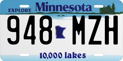 MN license plate 948MZH