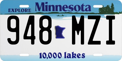 MN license plate 948MZI