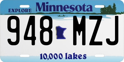 MN license plate 948MZJ