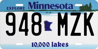 MN license plate 948MZK