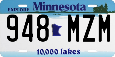 MN license plate 948MZM