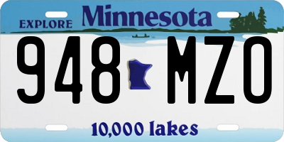 MN license plate 948MZO