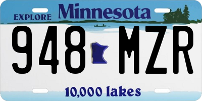 MN license plate 948MZR